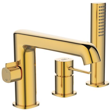 Robinet de baignoire sur pied POLA à trois trous, doré (1/2)