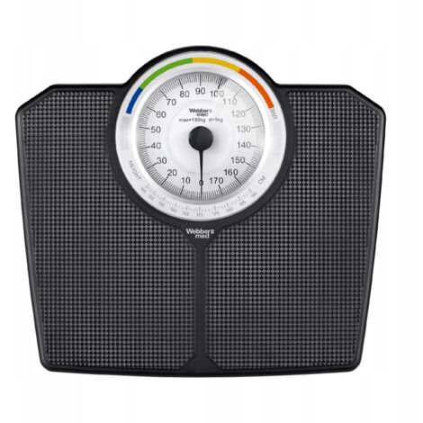 Pèse-personne classique MÉCANIQUE analogique jusqu'à 180 kg NOIR WEBBER IMC