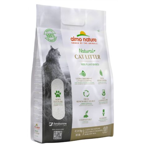 Almo Nature  Litière pour chats  Litière agglomérante - Sac de 4,54 kg