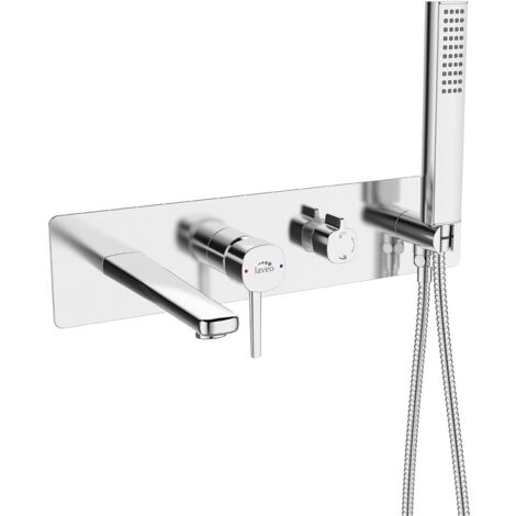 Ensemble robinet de baignoire encastré chromé Laveo POLA avec douchette (1/3)