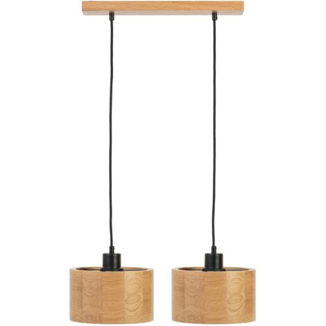 Suspension double en bois ANTILIA lustre en chêne (1/5)