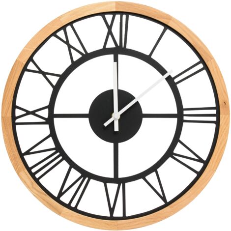 Horloge murale LEJA 37 cm en chêne massif de qualité supérieure (1/5)