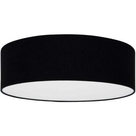 Plafonnier noir 30 cm TONDO abat-jour en tissu plexiglas 1xE27 (1/5)