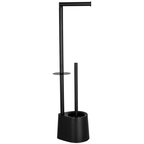 Porte-papier toilette et porte-brosse de toilette AWD INTERIOR 1616, noir