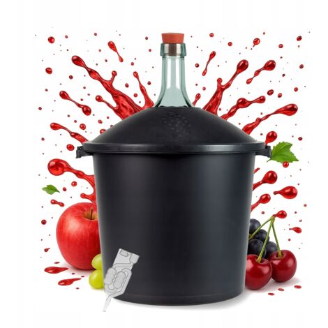 CARTOUCHE À VIN 25L EN PANIER, DÉMISEURS, VERRE ÉPAIS, BOUCHON À VIN, BOUCHON EN LIÈGE + TUBE (1/5)