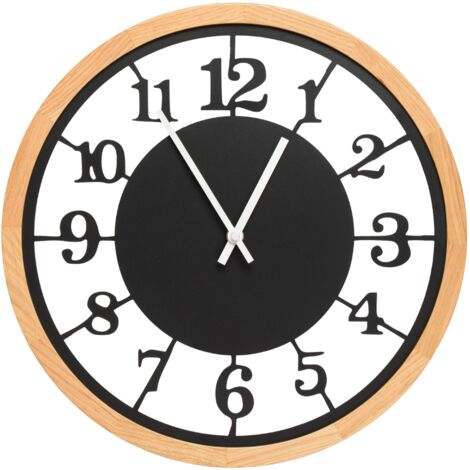 Horloge murale LEJA 37 cm en chêne massif de qualité supérieure (1/5)