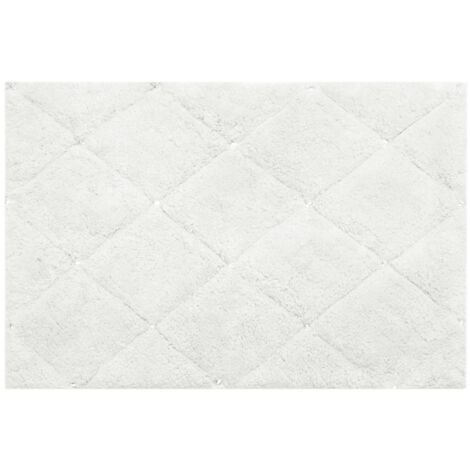 Tapis de bain en coton doux, élégant et orné de cristaux, 50 x 70 cm, blanc (1/4)