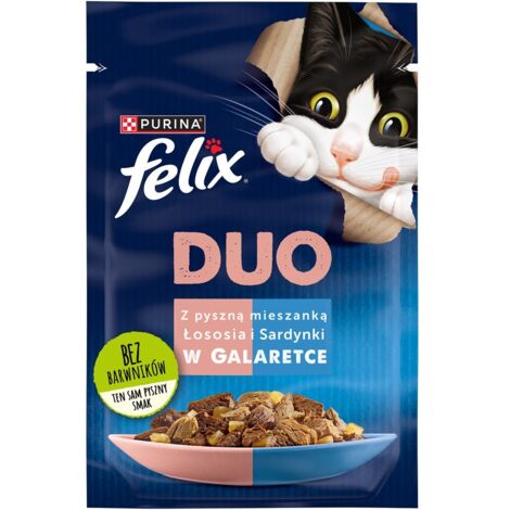 Felix Fantastic Duo au saumon et sardine en gelée - nourriture humide pour chats - 85g