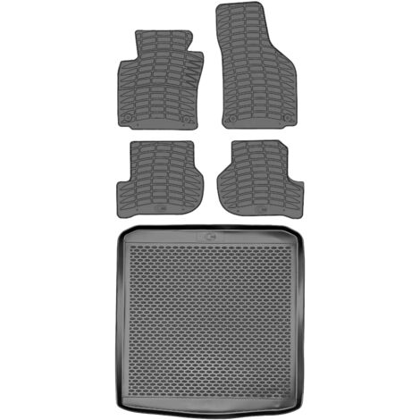 DOMA 290026 Coffre + DOMA 214116 Tapis de sol - Skoda Octavia II Liftback / Kombi de 2004-2013, plancher AV2 avant - INSTALLÉ (1/5)