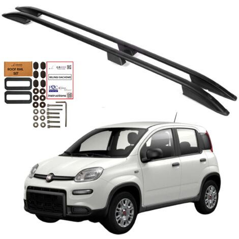 Barres de toit FIAT PANDA à partir de 2012, en aluminium noir, robustes et solides.