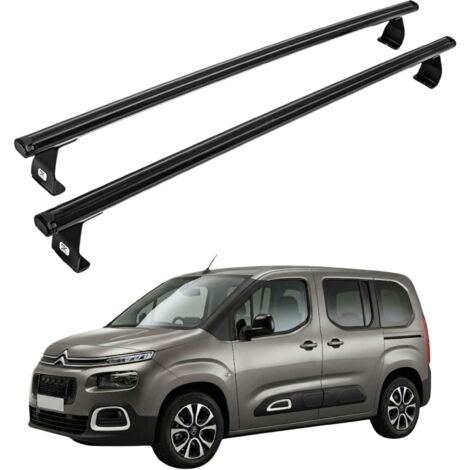 Barres de toit pour Citroën Berlingo (2008-2018), en aluminium léger noir. (1/5)