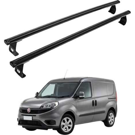 Barres de toit pour Fiat Doblo à partir de 2022, en aluminium, noir clair (1/5)