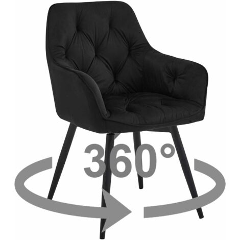 Chaise JORK360 - velours noir / pieds noirs x 1