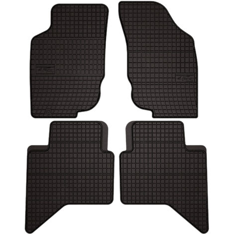Tapis de sol en caoutchouc pour : Toyota Hilux VII N25 N2 pick-up (2006-2015) - noirs, sur mesure