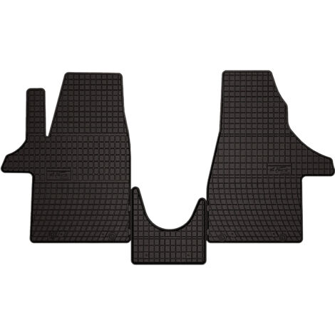Tapis de sol en caoutchouc pour : Volkswagen Transporter T6.1 fourgonnette de livraison, 1ère rangée (2019-2024) - noir, sur mesure