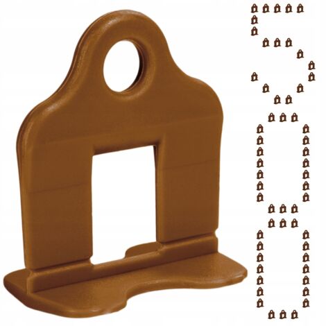 Système de nivellement de carreaux clips 2 mm 500 pièces SIMPLEFIX couleur marron (1/5)