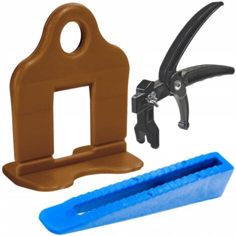 SYSTÈME DE NIVELLEMENT DE CARREAUX 500 CLIPS MARRON 2 MM 100 CALES PINCE (1/5)