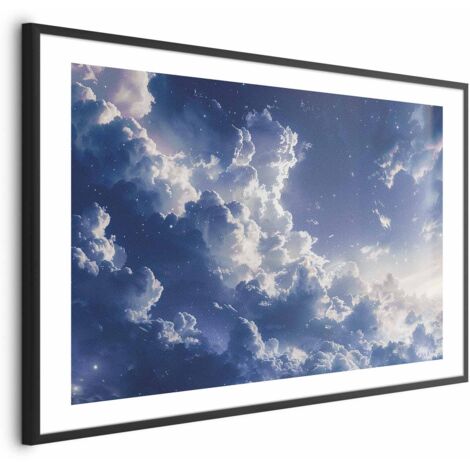 Affiche - Nuages étoilés et une lumière délicate sur un coin de ciel (1/4)