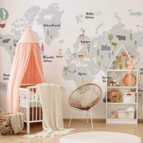 Papier peint photo - Carte minimaliste pour une chambre d'enfant (1/5)