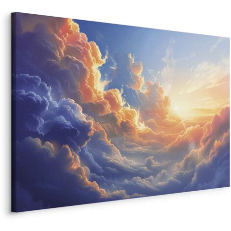 Peinture - Coucher de soleil sur une mer nuageuse : une merveilleuse symphonie de couleurs (1/3)