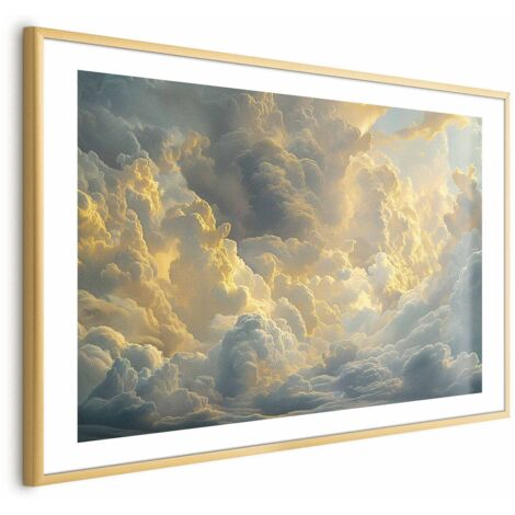 Affiche - Le dernier souffle du jour : des nuages illuminés par la lueur du soir (1/4)