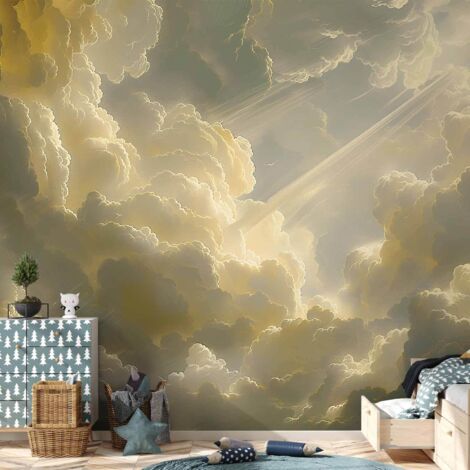 Papier peint photo - Un jeu de couleurs époustouflant sur fond de nuages (1/4)
