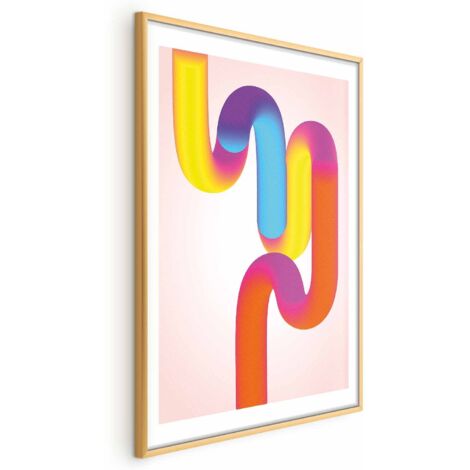 Affiche - Tubes arc-en-ciel - illustration abstraite aux dégradés colorés (1/4)
