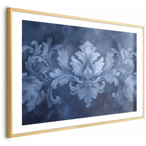 Affiche - Ornement bleu aux nuances froides (1/4)