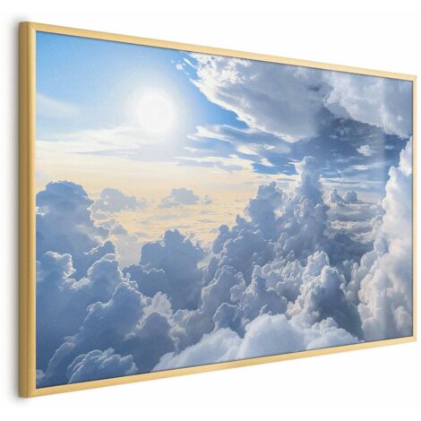 Affiche - Symphonie de lumière : Soleil et nuages en harmonie dans un ciel magnifique (1/4)