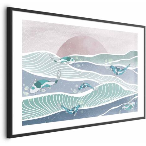 Affiche - Poissons dans les vagues (1/4)