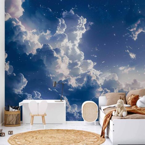 Fond d'écran photo - Nuages étoilés et lumière délicate sur un coin de ciel (1/4)