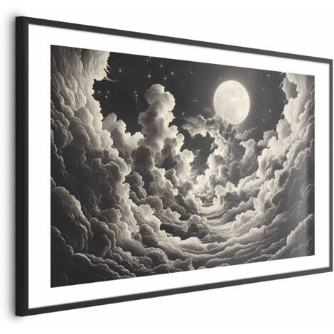 Affiche - La lune et les étoiles chantent parmi les grands nuages (1/4)