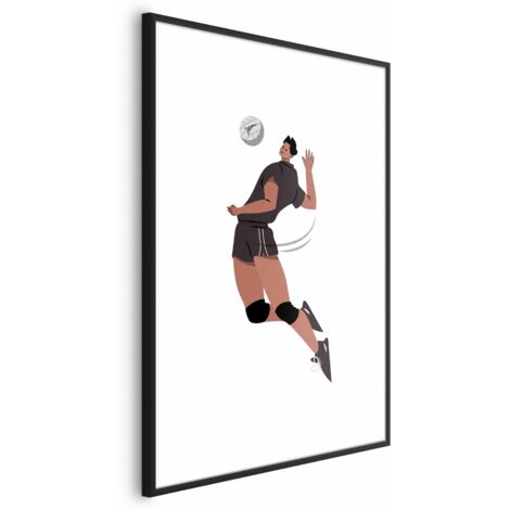 Affiche - Joueuse de volley-ball sur fond clair - illustration (1/4)