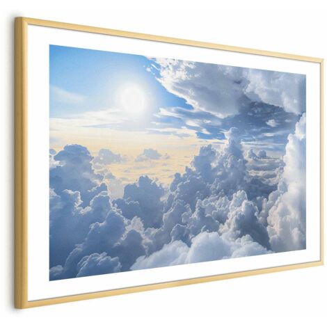 Affiche - Symphonie de lumière : Soleil et nuages en harmonie dans un ciel magnifique (1/4)