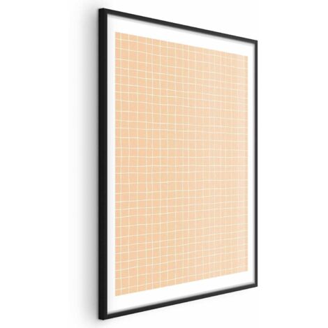 Affiche - Lignes et Bruit - une grille ondulée dans des tons orange (1/4)