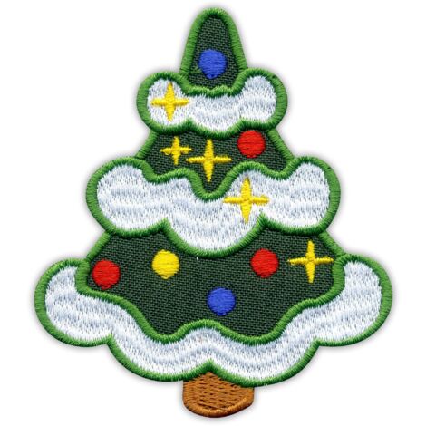 Patchion Sapin de Noël givré avec support magnétique - Écusson/Badge/Emblème brodé