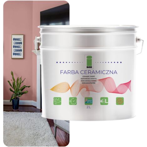 Peinture murale céramique, lavable, rose poudré, 2 L, résistante aux taches (1/5)