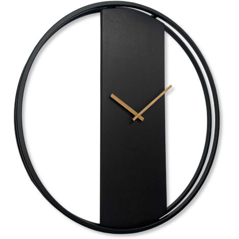 Horloge ronde noire LOFT OVAL en métal 80 cm (1/5)