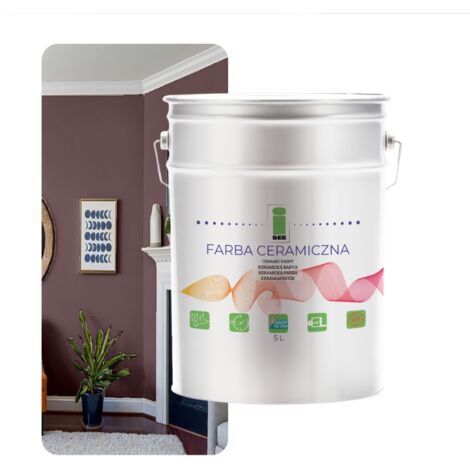 Peinture murale céramique lavable brun cendré 5L résistante aux taches (1/5)