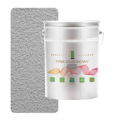 Enduit de façade extérieur en silicone gris clair 1,5 mm, qualité supérieure, 25 kg