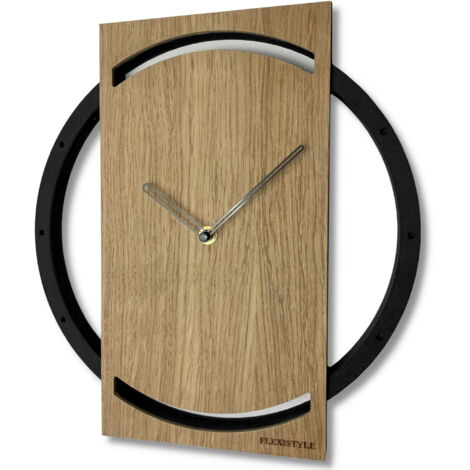 Horloge murale en bois pour le salon, chêne. (1/5)