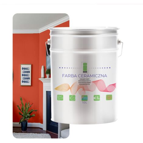 Peinture murale céramique lavable, saumon foncé, 10 L, fabricant (1/5)