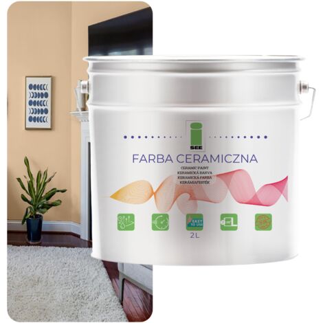 Peinture murale céramique lavable beige pastel chaud 2L résistante aux taches (1/5)