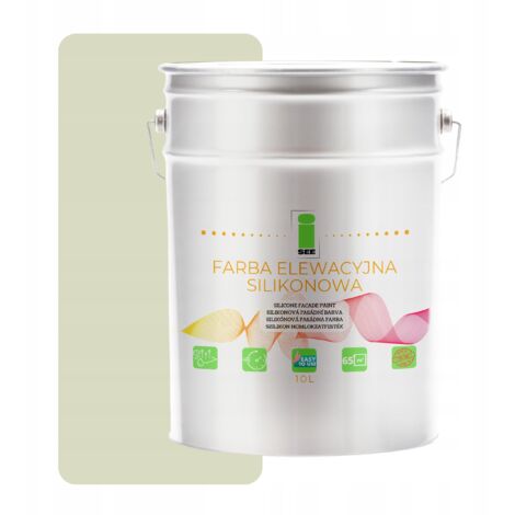 Peinture silicone pour façade blanche, vert clair, vert ombré, 10 L (1/5)