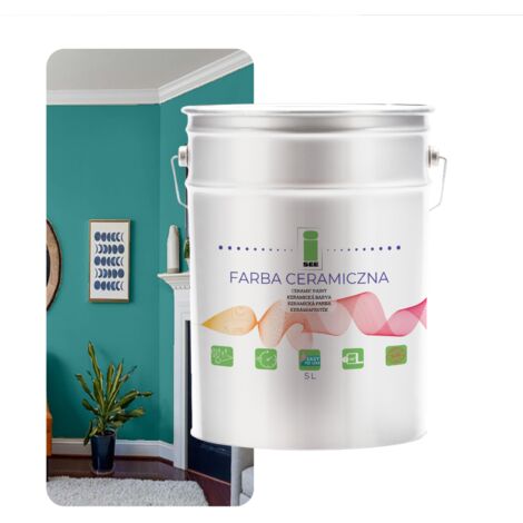 Peinture murale céramique lavable verte turquoise menthe 10L PLAMOODPO (1/5)
