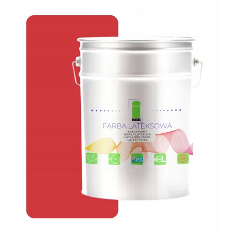 Peinture murale latex pour intérieur, rouge, 10 L, magasin d'usine (1/5)