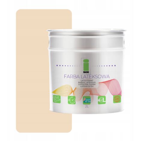 Peinture murale latex beige pour intérieur, couleur crème champagne, 2L (1/5)