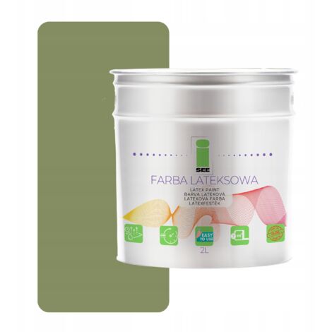 Peinture murale latex pour murs intérieurs vert olive 2L Pologne (1/5)