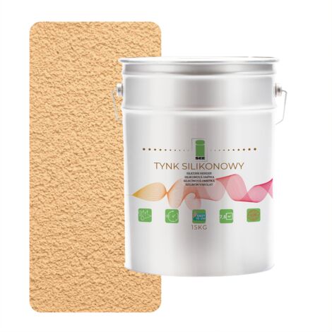 Enduit silicone pour façades extérieures, beige chaud, qualité supérieure 1,5 mm, 15 kg