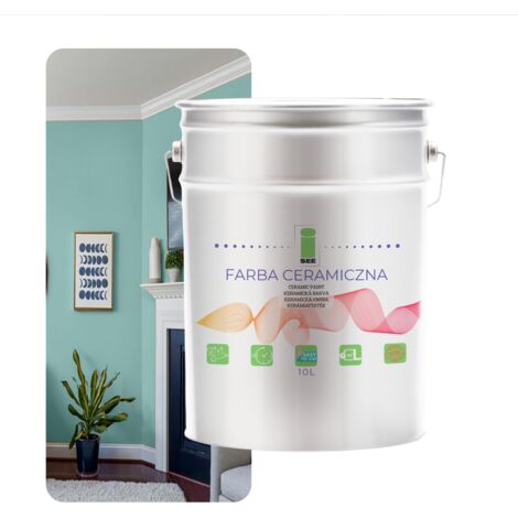 Peinture murale céramique lavable vert pastel menthe 10L PLAMOODPO (1/5)